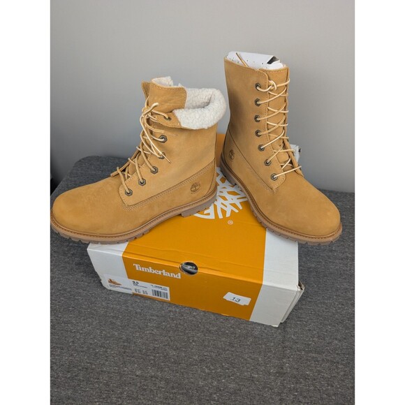 Timberland Women's Boots Size 9.5 Mid Calf Waterproof Brown Lace-up New With Box - Picture 1 of 13